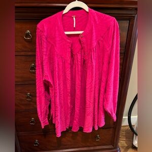 Free people pink button up size S.